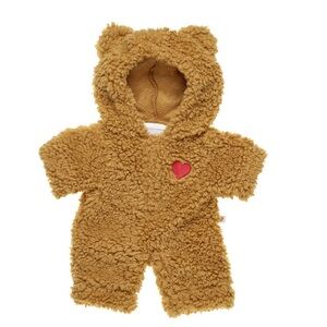 Build a Bear Teddy Bear Fleece Onesie costume brown